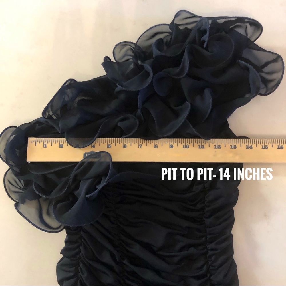 SOLD! Frederick’s of Hollywood -Sexy One-shoulder Ruffle Black Dress - Picture 10 of 10
